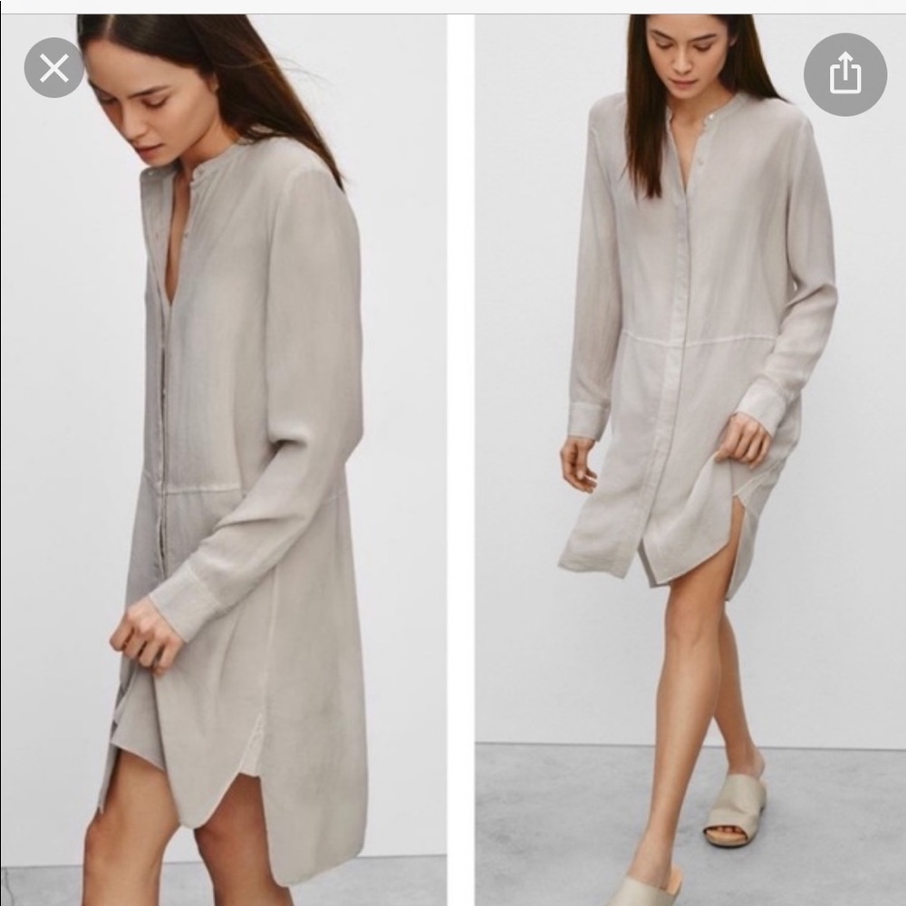 Aritzia Light Taupe Shirt Dress